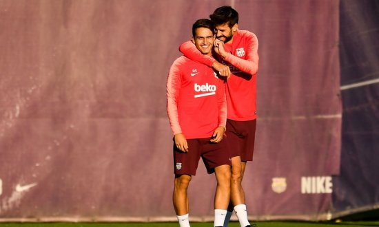 Suárez und Piqué im Training