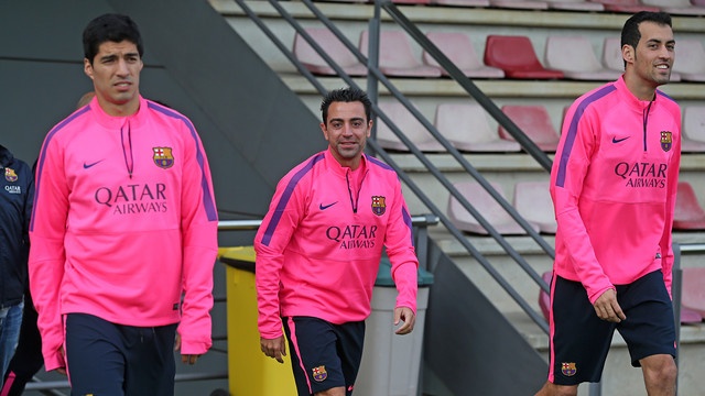 Suárez Xavi Busquets Training