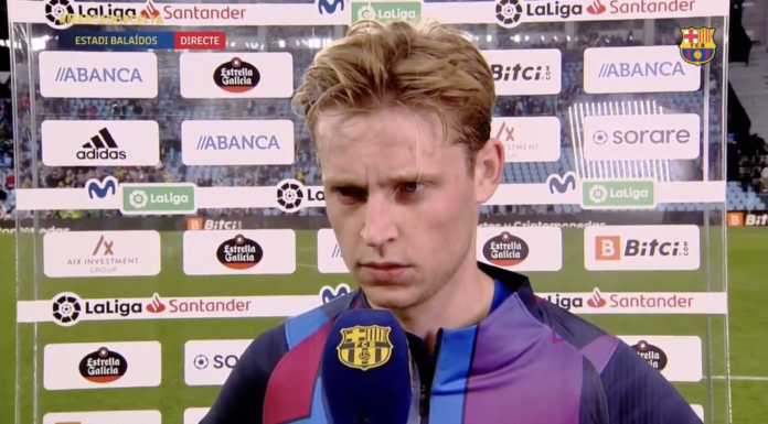 Frenkie de Jong im Interview nach dem Spiel gegen Celta Vigo.