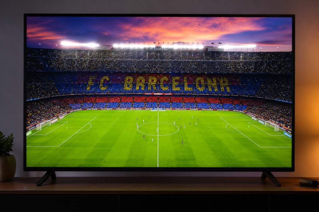 Bild Fernseher mit Stadion FC Barcelona